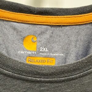 Carhartt Heather Gray T-Shirt with Mustard Accents